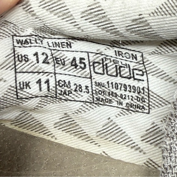 Hey‎ Dude Men’s size 12 Wally Linen Iron gray Casual slip on shoes - Picture 7 of 8